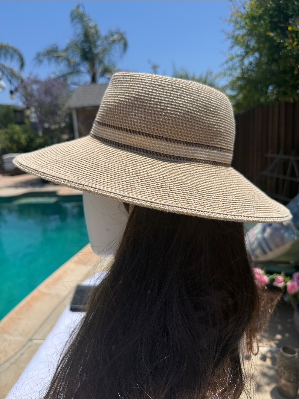 Classic Wide-Brim Straw Sun Hat in Natural - Picture 4 of 7